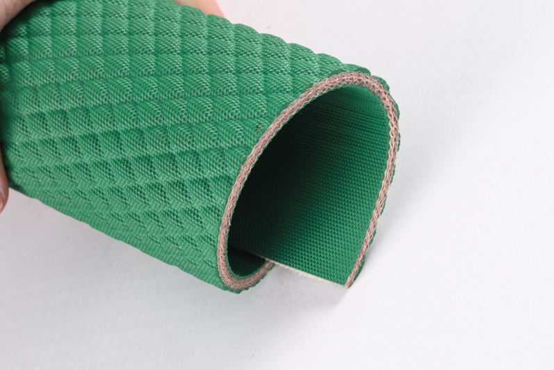绿色网格花纹橡胶输送带